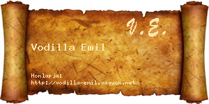 Vodilla Emil névjegykártya